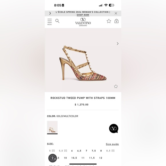 VALENTINO GARAVANI TWEED PUMP WITH STRAPS 100 MM - Picture 4 of 4